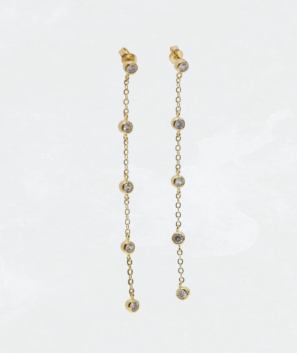 Chain Bezel Earrings
