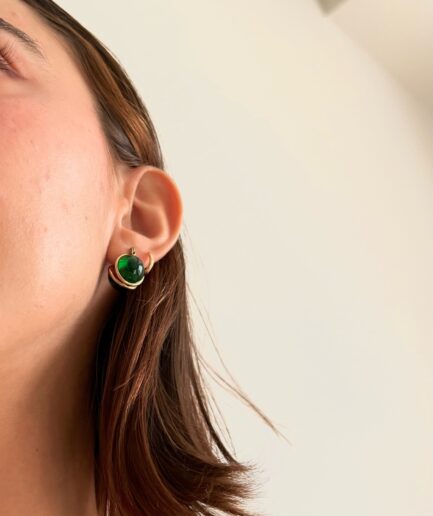 Green Ball Earrings
