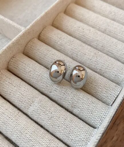Mini Bean Earrings (Silver)