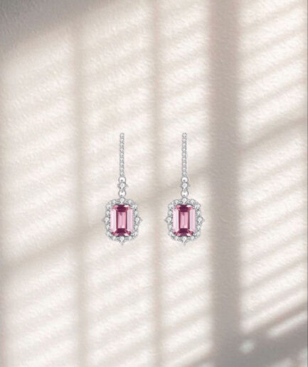 Pink stone earrings