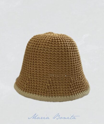 Bucket hat yellow & beige